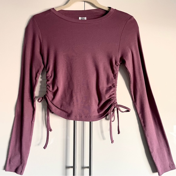 Urban Outfitters BDG Ruched Long Sleeve Crop Top In Pink Size S NWT - Picture 7 of 14
